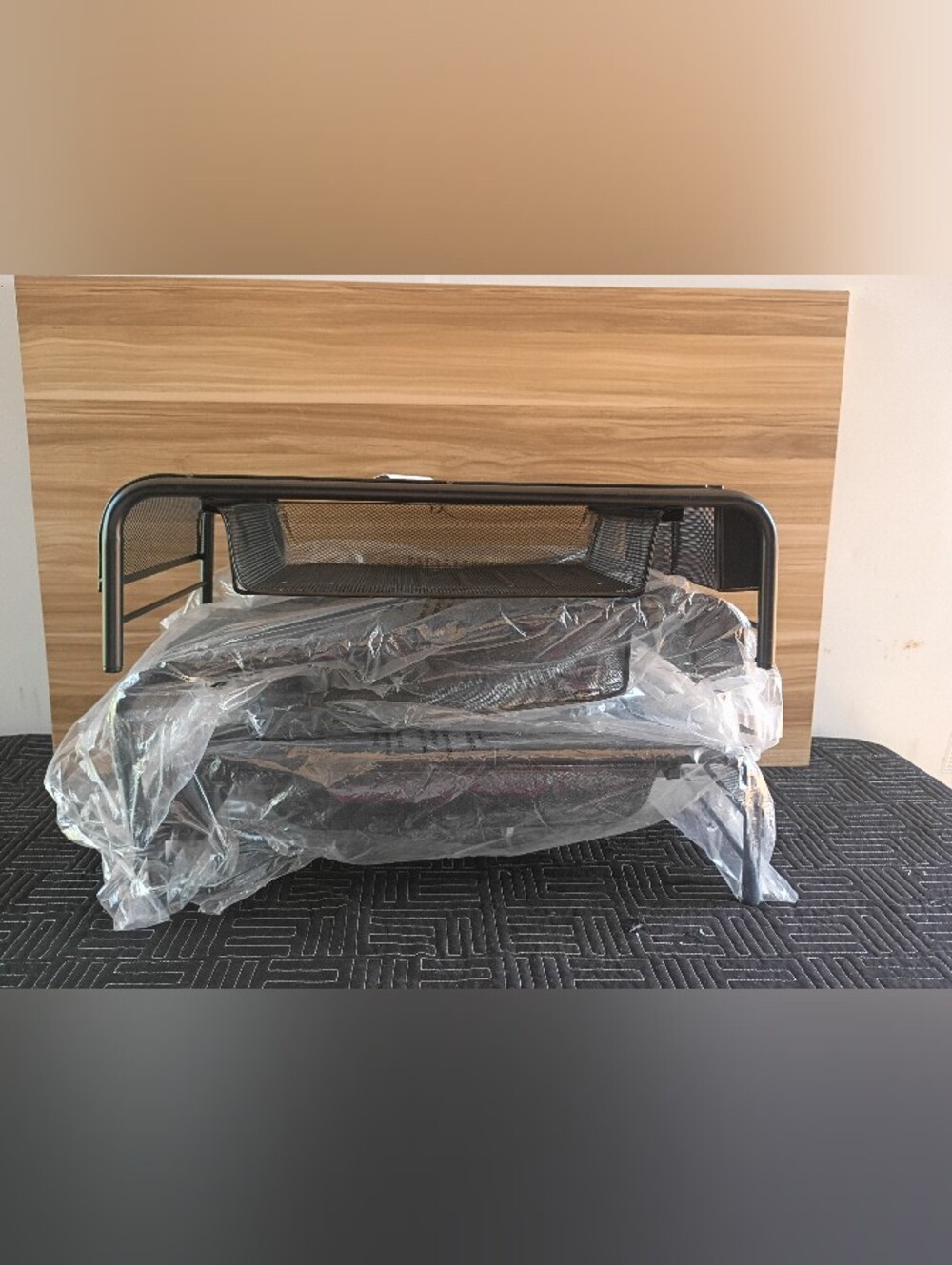 Metal Mesh Computer Monitor Stand and Riser with Pullout Drawer - Picture 5 of 15